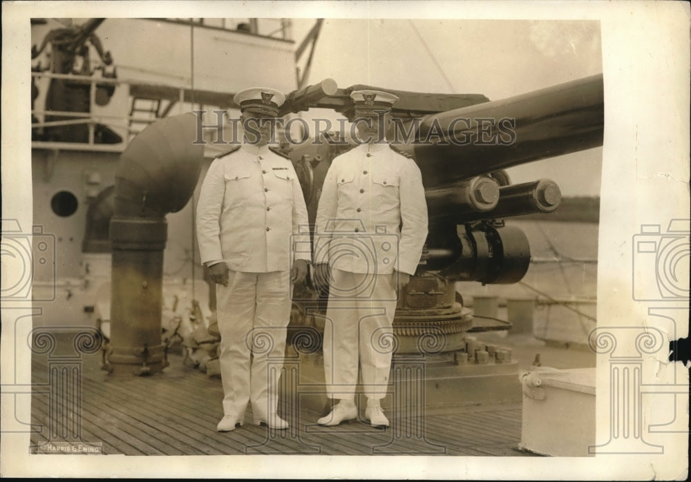 1923 Press Photo Rear Adm. W.E. Reynolds, B.M. Chiswell of Ship Modoc