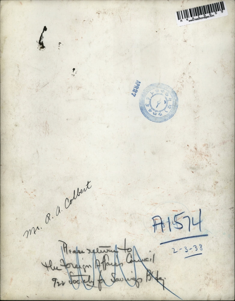 1938 Press Photo Mr RA Colbert Foreign Affair Council