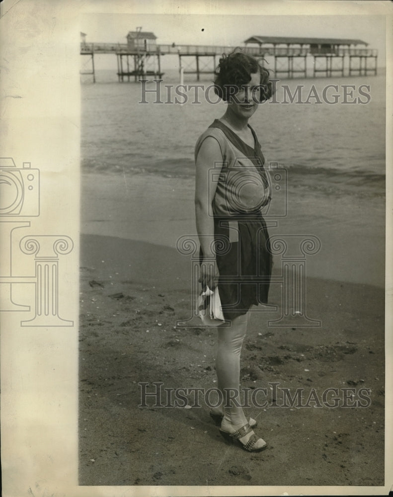 1929 Press Photo Mrs Benjamin Hopkins of Cleveland Ohio at Palm Beach Fla