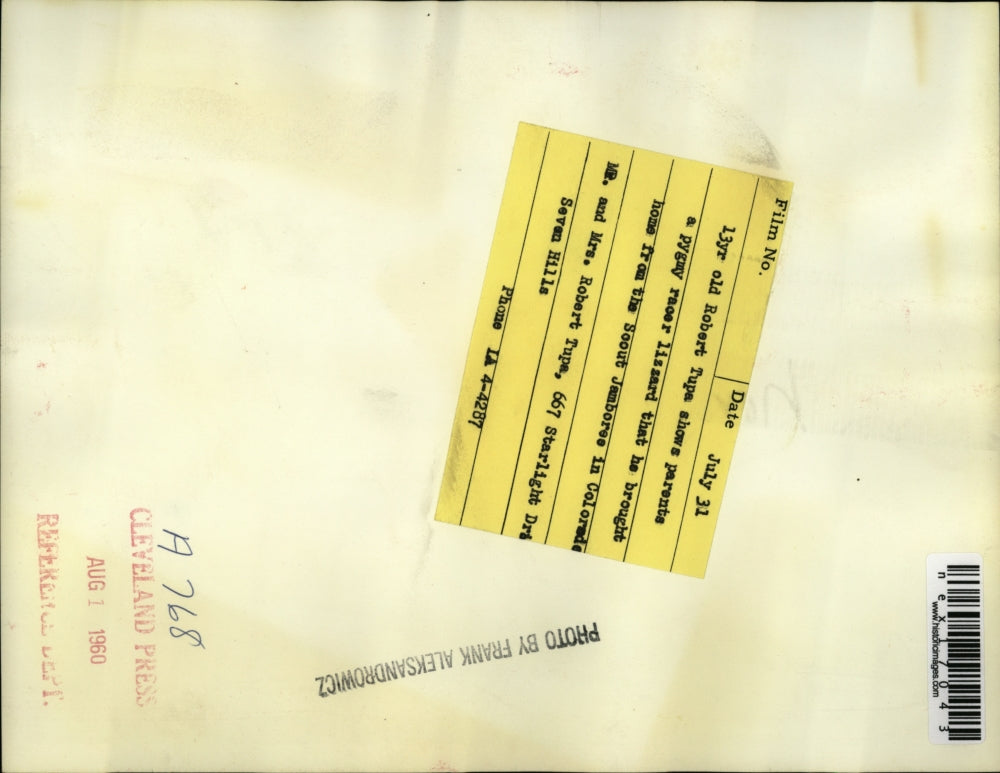 1960 Press Photo Scout Robert Tupa & parents at Jamboree in Colorado