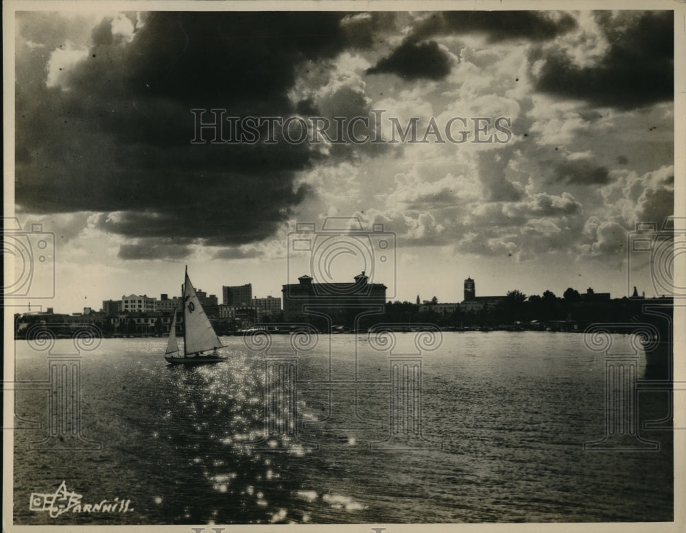 1939 Press Photo Florida coast with sailboats on the water