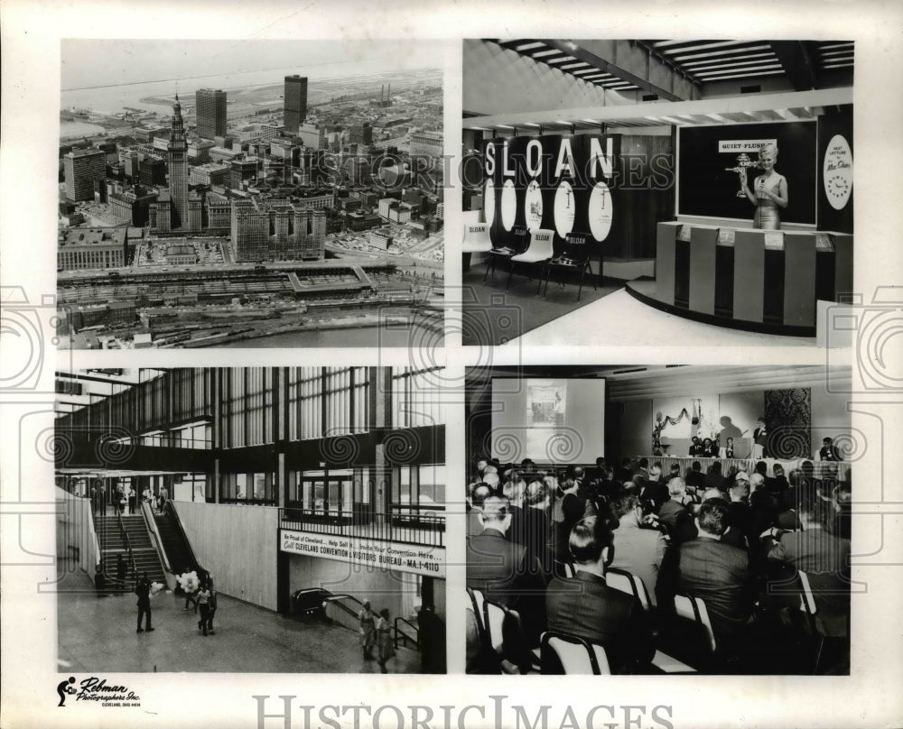 1969 Press Photo Cleveland Convention & Visitors Center Collage
