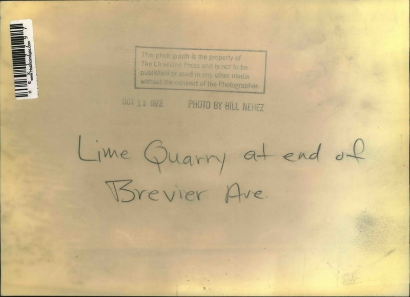 Load image into Gallery viewer, 1972 Press Photo Lime quarry at end of Brevier Ave in Cleveland ar wreck
