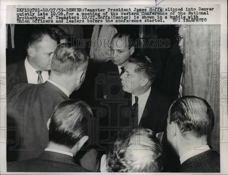 Load image into Gallery viewer, 1959 Press Photo Teamster Union President James Hoffa at Denver Conference
