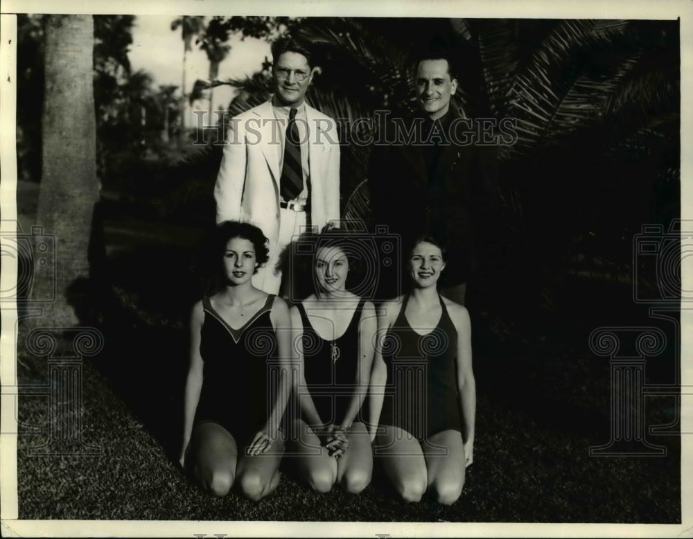 1936 Press Photo Miami Fla Lt Col JC Stelhin, Capt A Papana Queens Styneworth