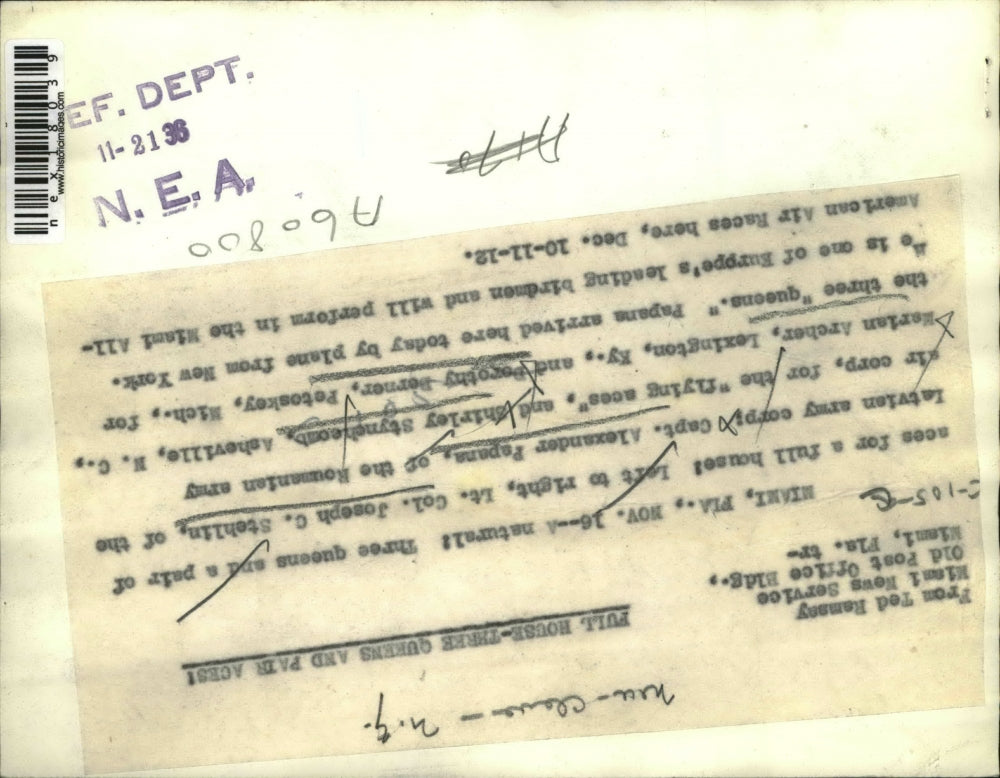 1936 Press Photo Miami Fla Lt Col JC Stelhin, Capt A Papana Queens Styneworth