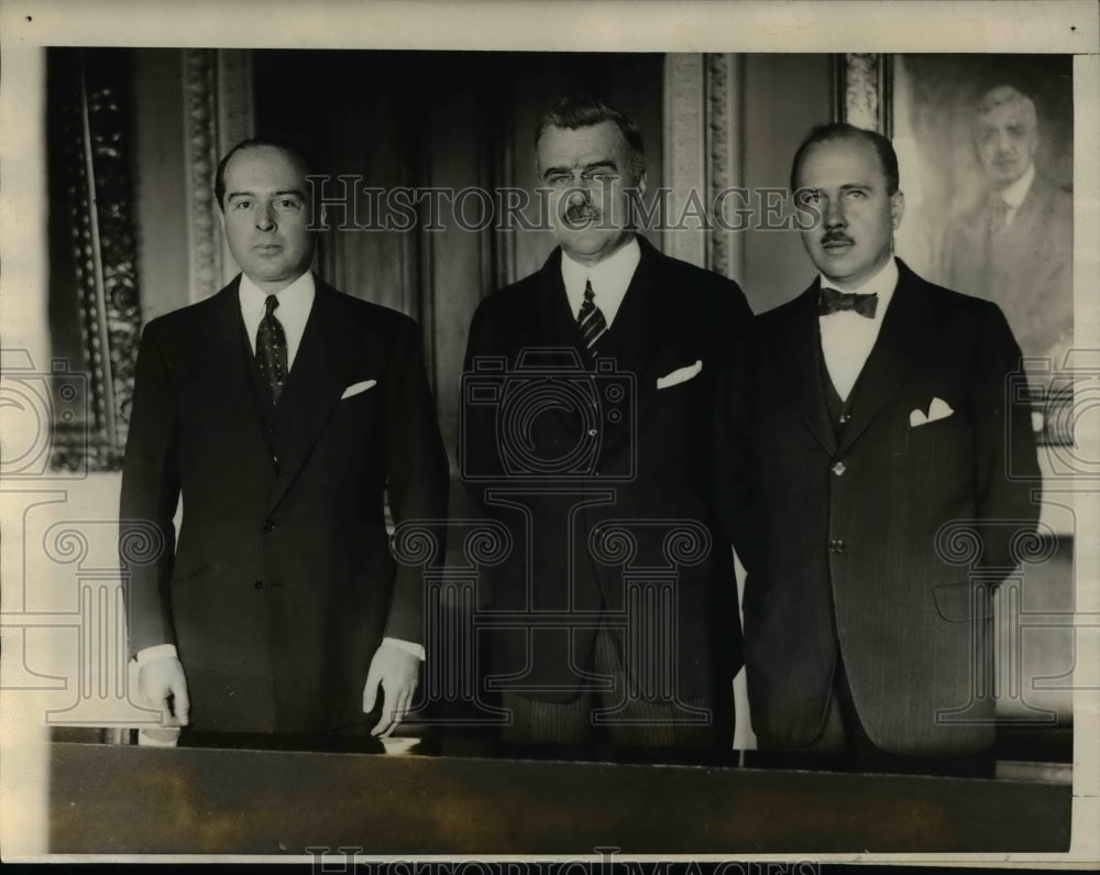 1927 Press Photo Leland Harrison, J B Wright, Hugh Wilson, US Foreign envoys