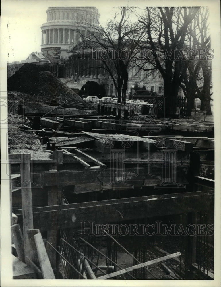 1958 Press Photo train tunnel being built from Capitol to Senate Office Bldgs DC