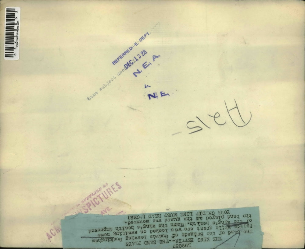 1928 Press Photo Band of Brigade of Guards at Buckingham Palace London