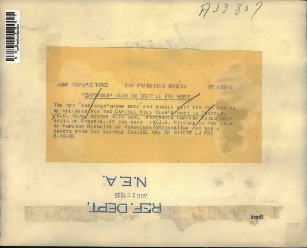 1935 Press Photo Capital Hill Club hunt in SSeattle Wash CC Bean, JA Hibbard