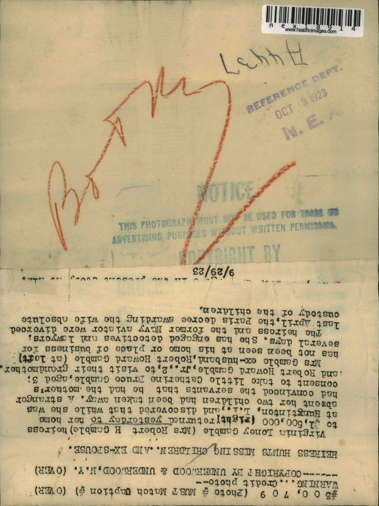 1923 Press Photo Heiress Virginia Gamble & Ex-Husband Aviator Robert Gamble