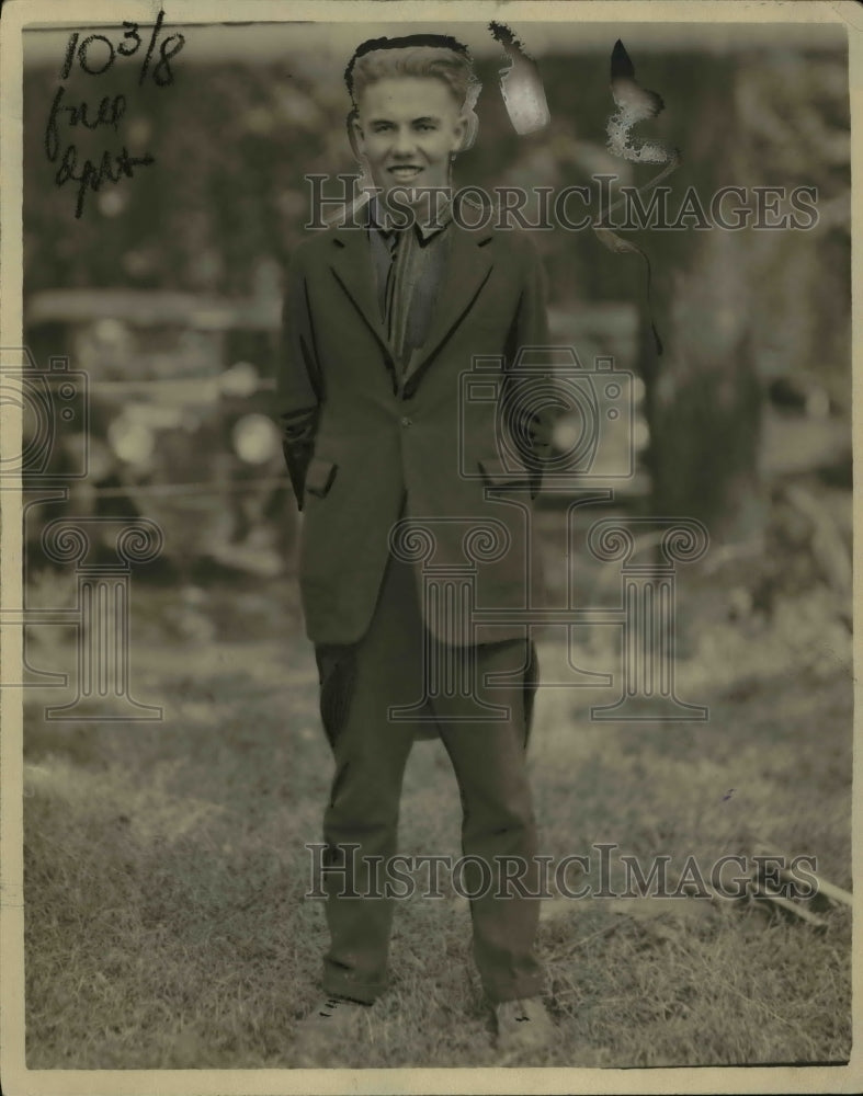 1924 Press Photo Victor Lindgren age 18 Pack River ND health champ