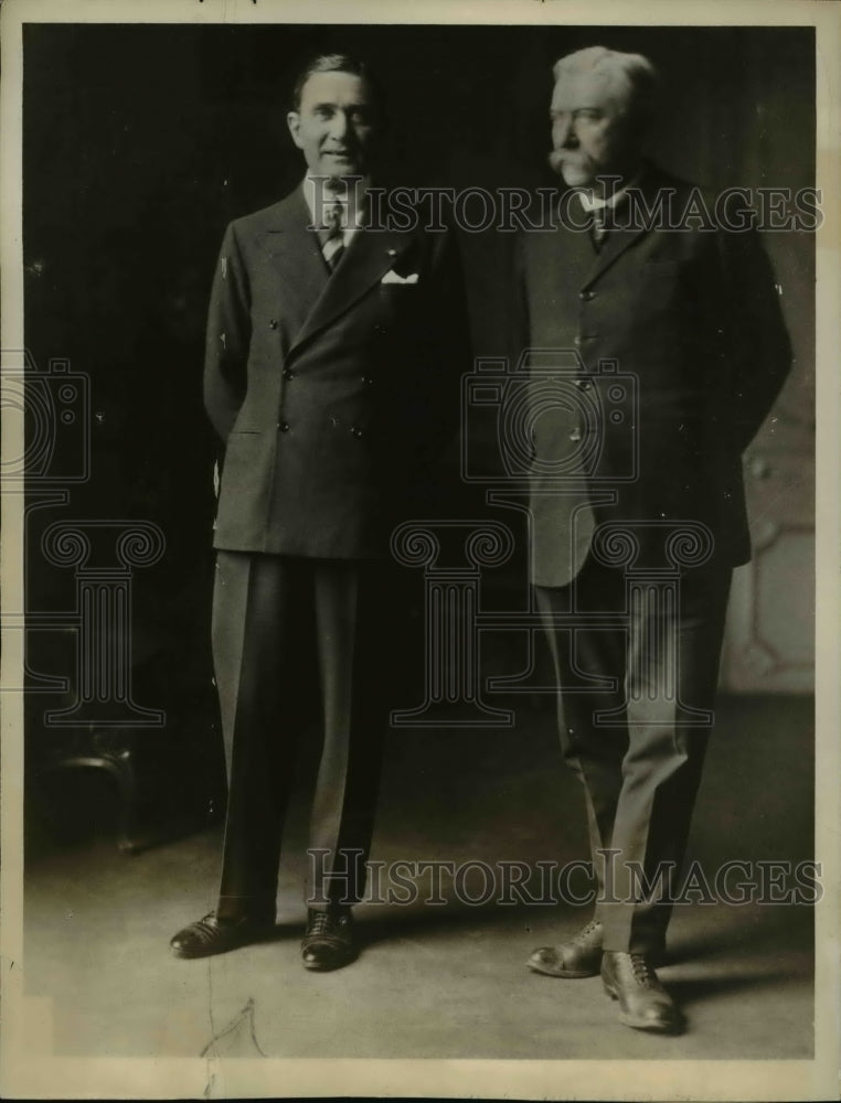 1927 Press Photo Paris France Edgar Selwyn producer & Louis Marin Cabinet Minist