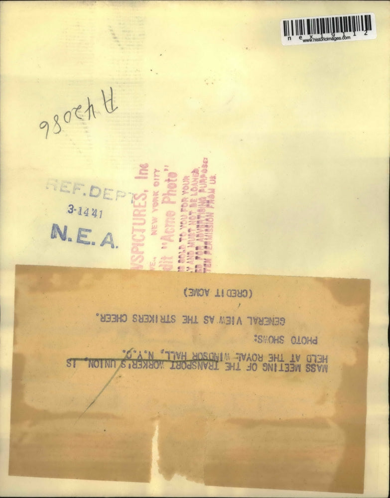 1941 Press Photo Transport Workers Union meeting ar Royal Windsor Hall