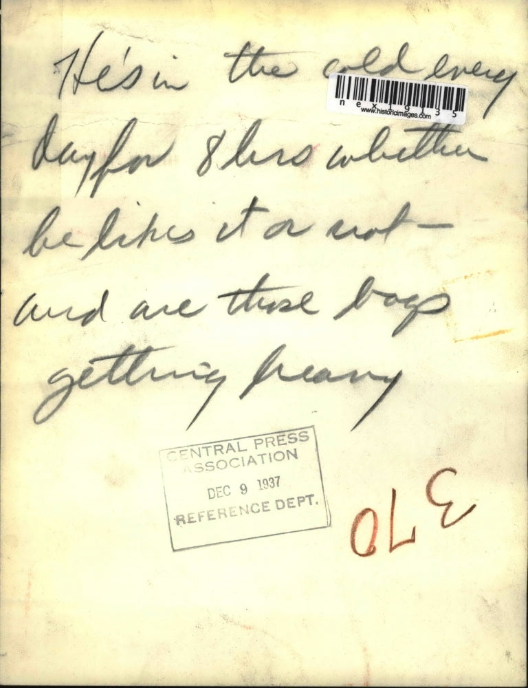 1937 Press Photo A post man on his delivery route