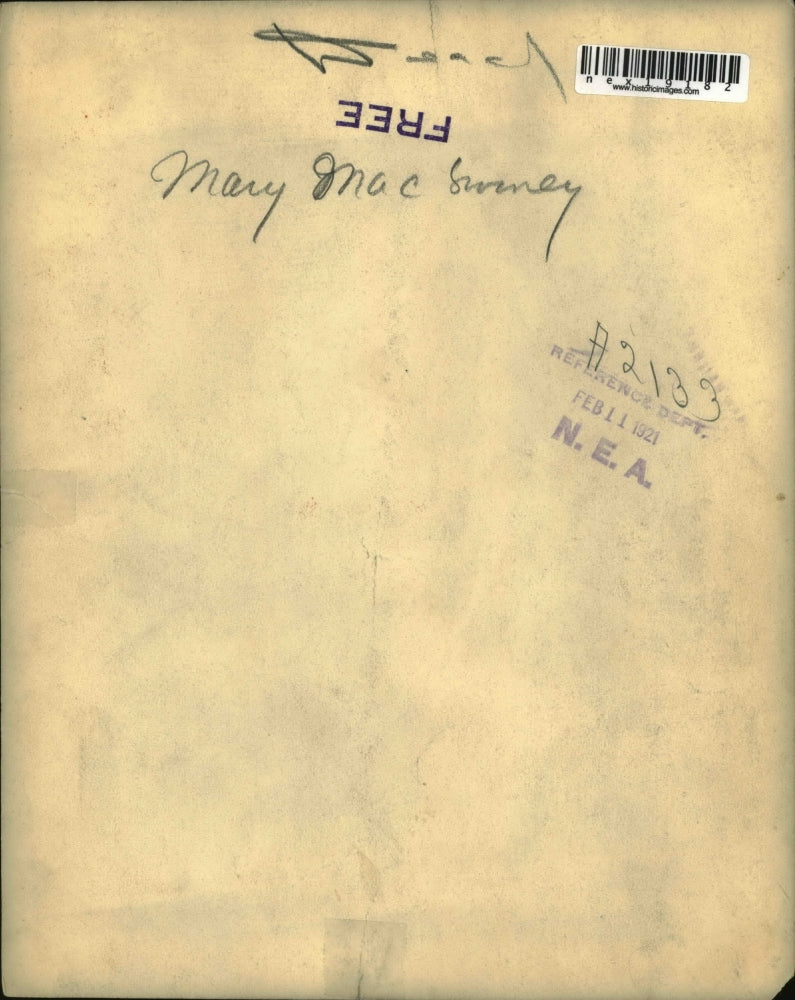 1921 Press Photo Mrs Mary MacSweeney - nex19182