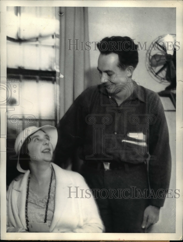 1934 Press Photo San Quentin Prison Calif David Lamson & sister Dr M Lamson