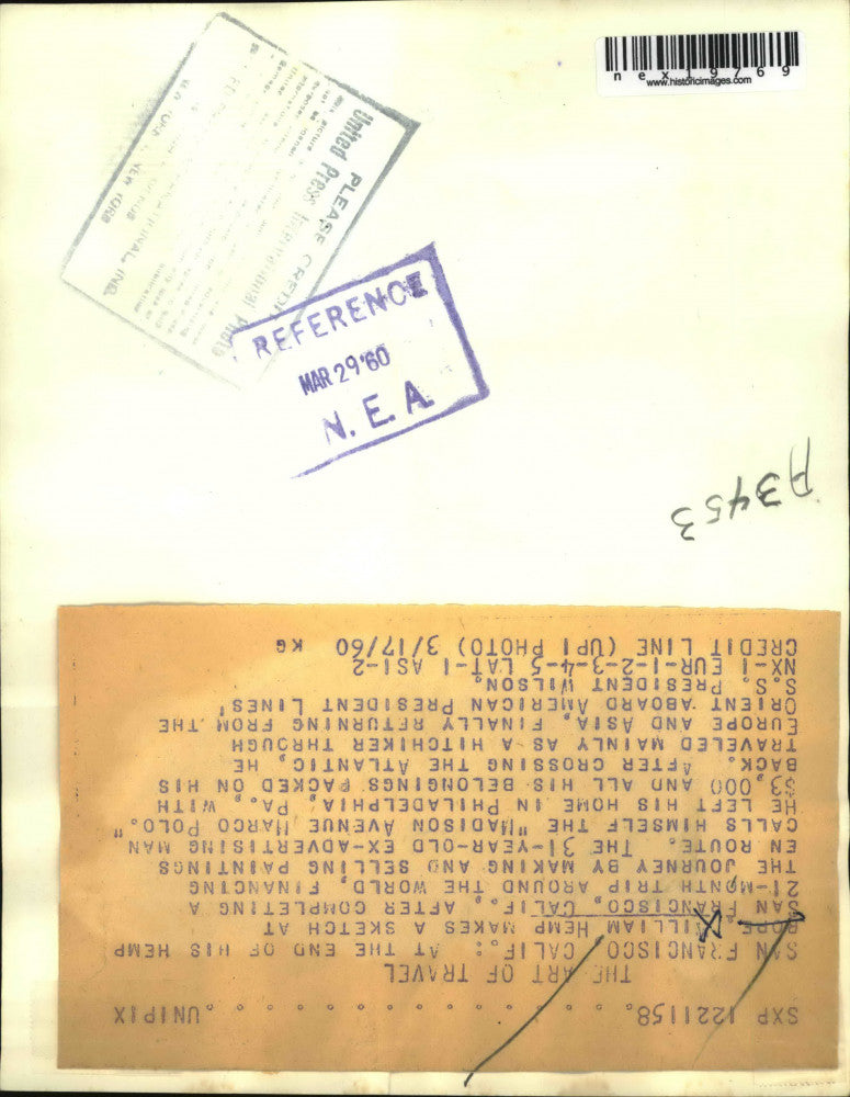 1960 Press Photo William Hemp completes a 21 month trip around the world