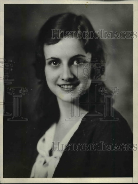 1932 Press Photo Mary Ann Scarborough Ashland Ohio College most beautiful coed