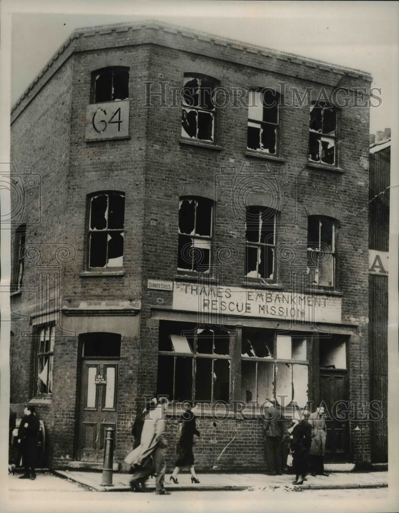 1939 Press Photo Bankside S London England bombed out building
