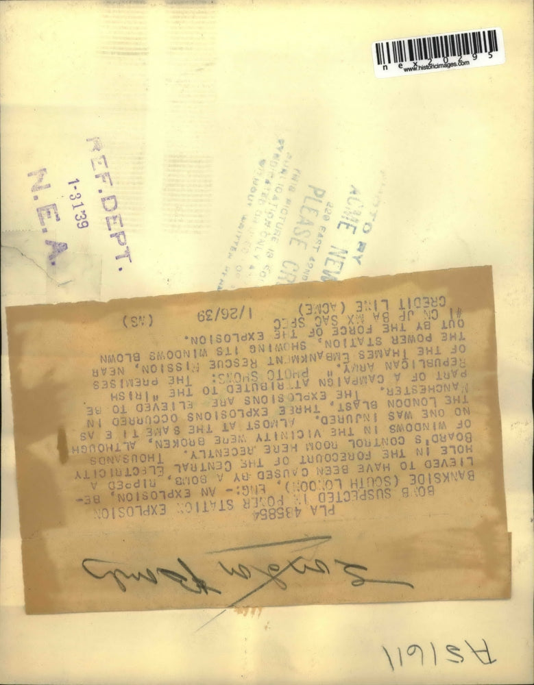 1939 Press Photo Bankside S London England bombed out building