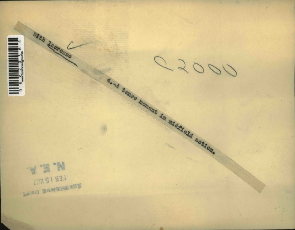 1927 Press Photo Lacross Midfield Action