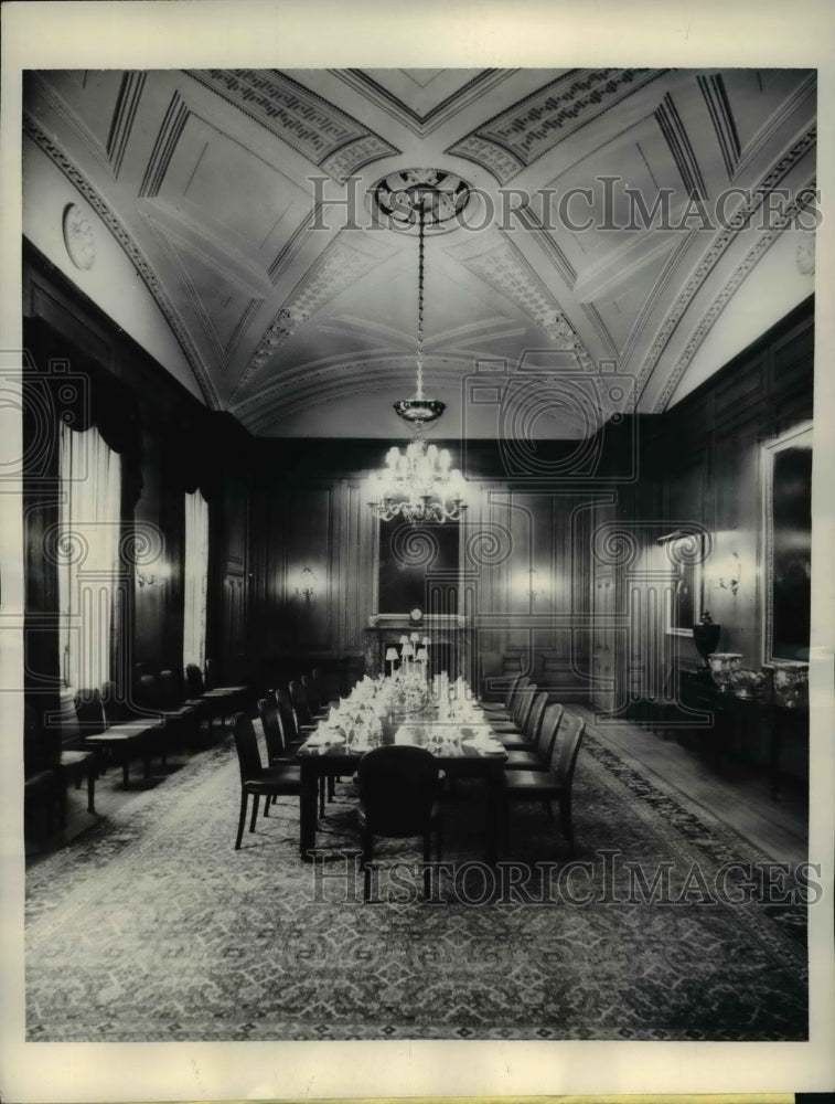 1964 Press Photo State Dining Room at Number 10 Downing Street in London