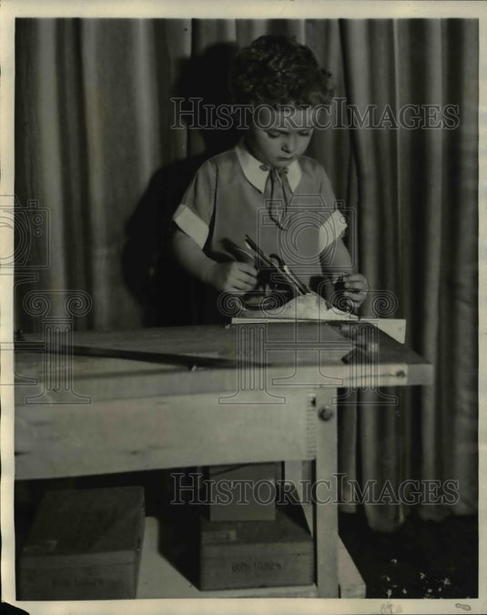 1931 Press Photo Van Dkye Tiers age 3 Downers Grove Ill. at studies