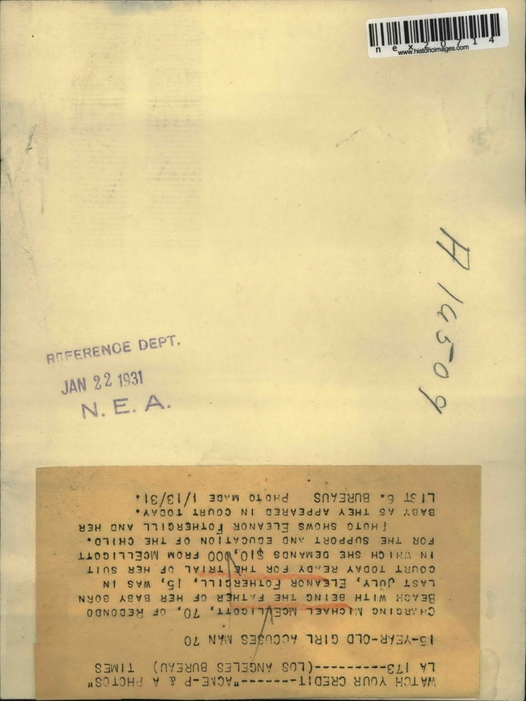 1931 Press Photo Eleanor Fothergill age 15 & baby sues M McEllicott in La Calif