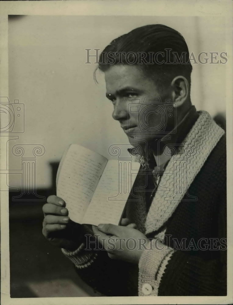 1930 Press Photo Joseph Nolan Apollo seaman was adrift for 97 days