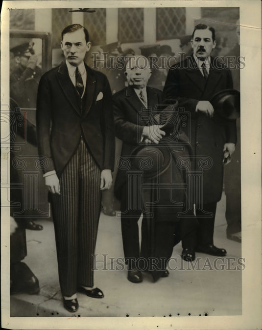 1929 Press Photo Mayor Walker Bernard Reich Police Commissioner Grover Whalen