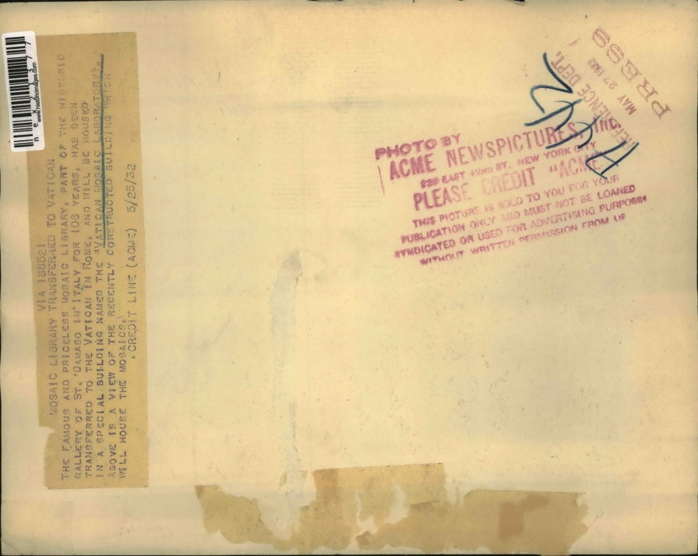 1932 Press Photo The Vatican Mosaic Laboratory in Italy