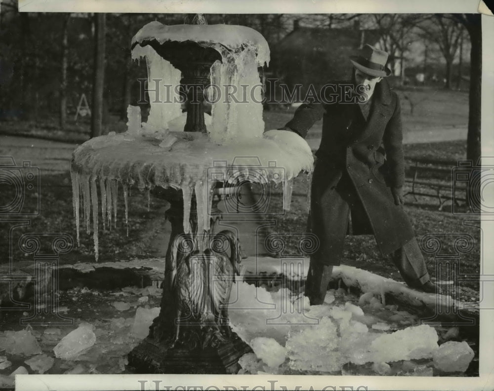 1940 Press Photo Atlanta, GA Frozen Cold Weather