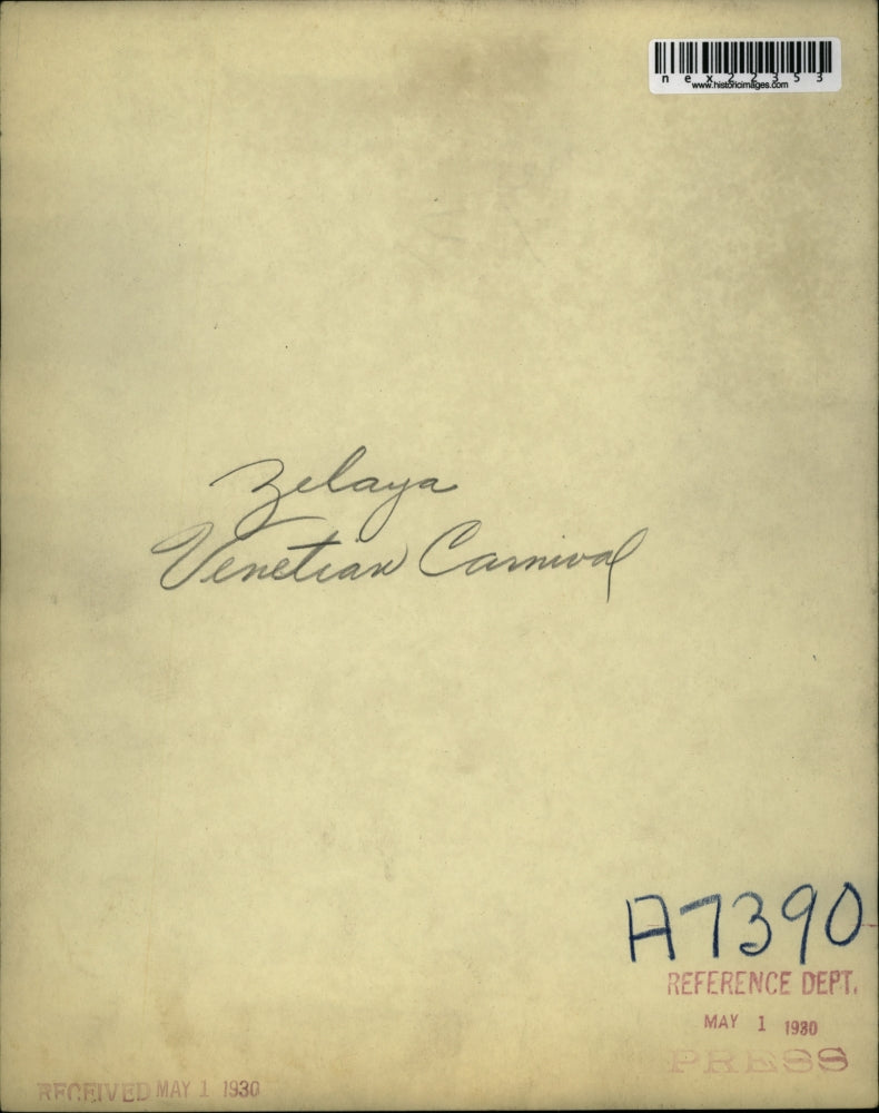 1930 Press Photo Zelaya Venetian Carnival singer