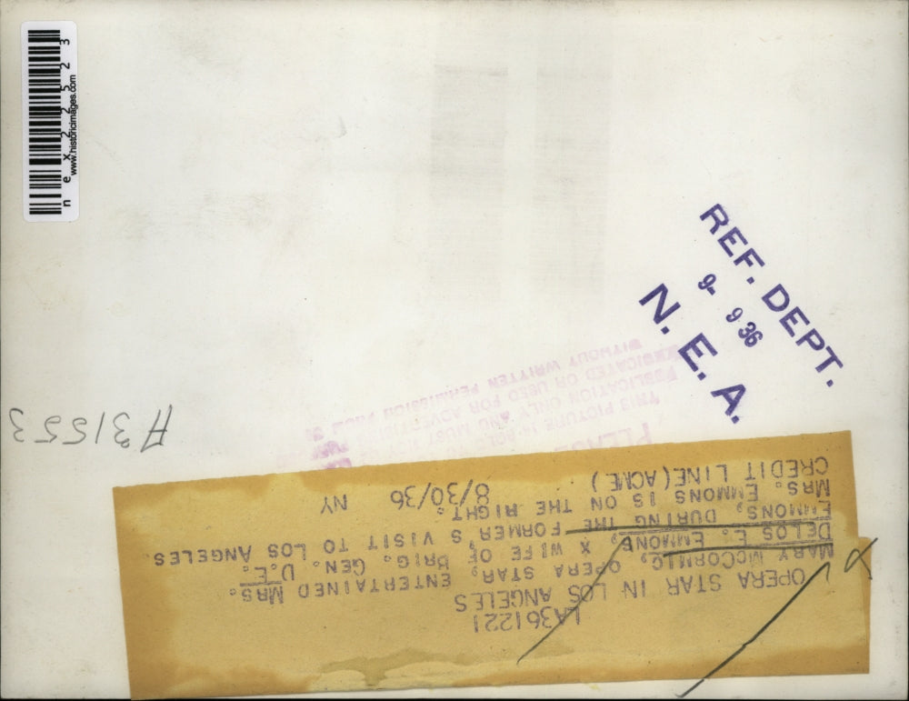 1936 Press Photo Mary McCormic, Opera Star entertained Mrs Delos E. Emmons