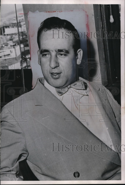 1953 Press Photo Elmer Dolan Indicted Federal Grand Jury Perjury Charge St Louis