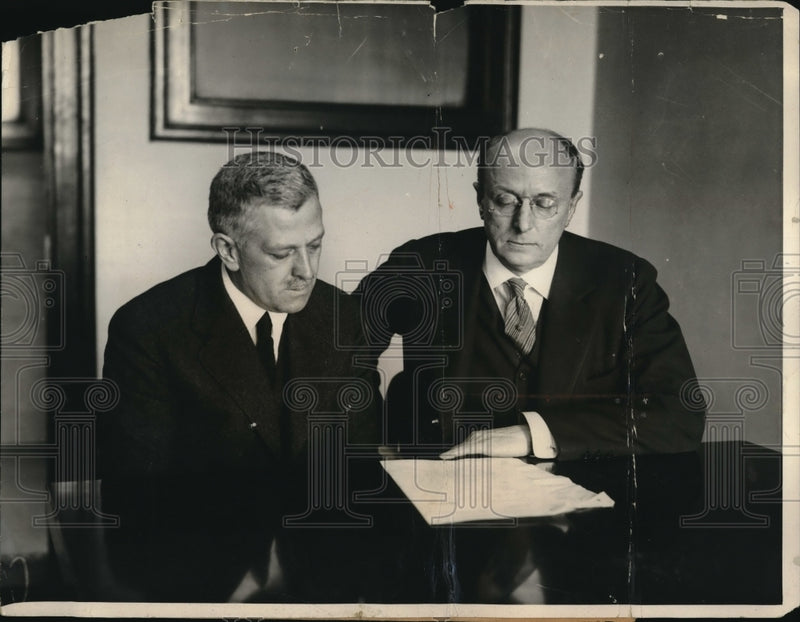 Load image into Gallery viewer, 1928 Press Photo NYC Homer S Cummings of Democratic Natl Comm &amp; GD Haskell
