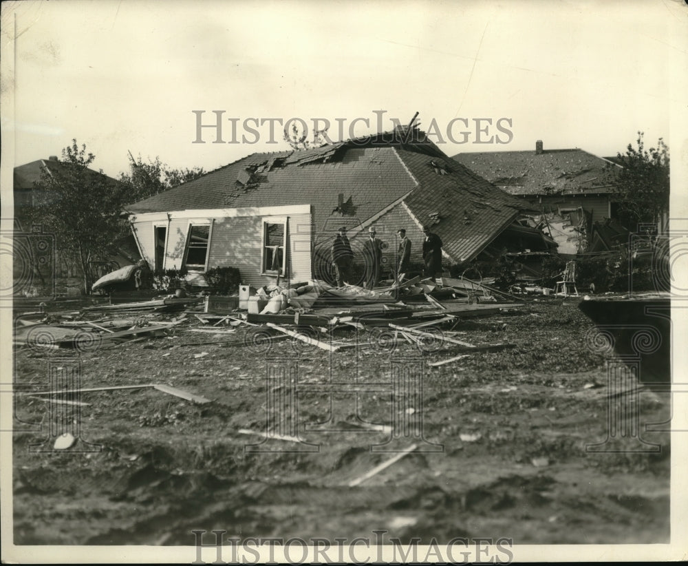1928 Press Photo Gas Explosion at Ruth Green Home in Ponca City Oklahoma