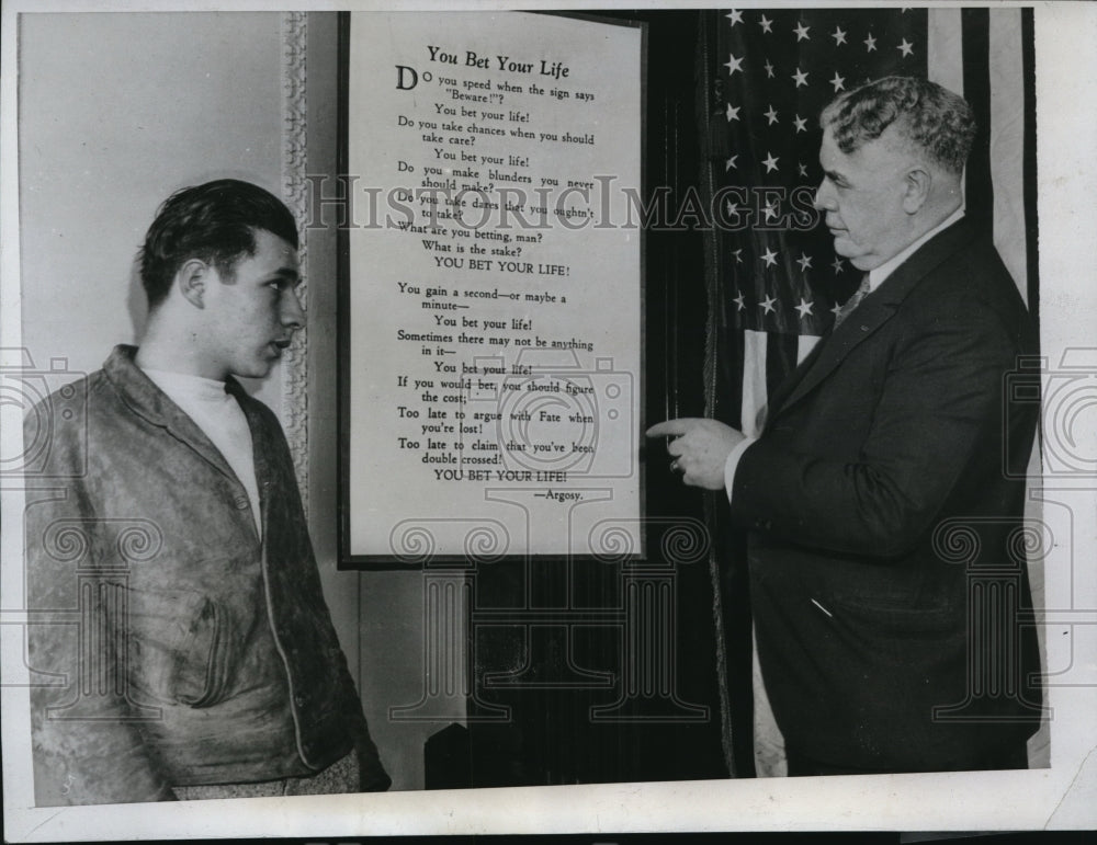1934 Press Photo Judge Daniel O Brien Uses Poem in Traffic Court San Francisco