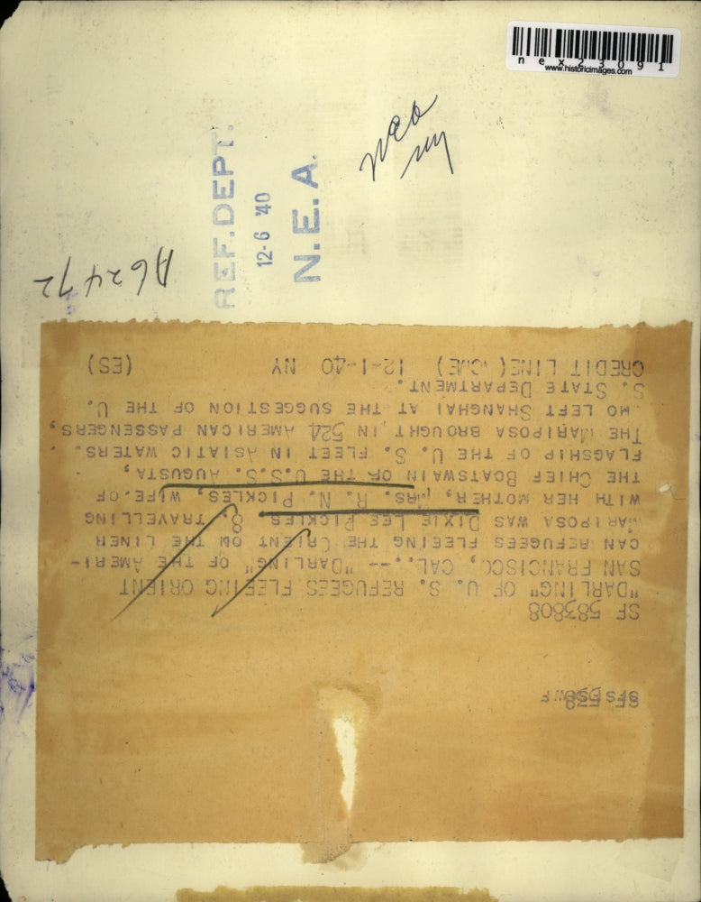 1940 Press Photo San Francisco Dixie Lee Pickles age 8 refugee from orient