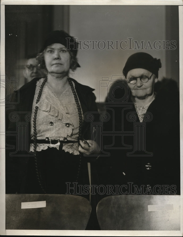 1935 Press Photo San Francisco Mrs Rena Mooney & mrs Mary Mooney at court
