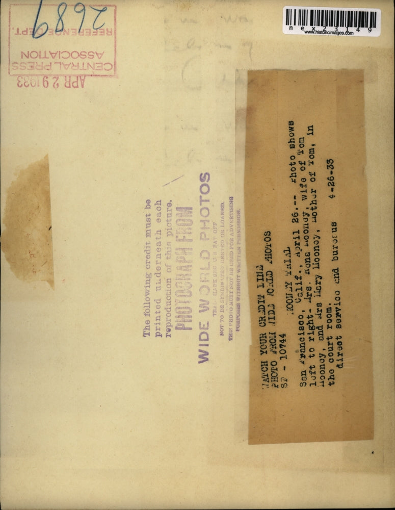 1935 Press Photo San Francisco Mrs Rena Mooney & mrs Mary Mooney at court