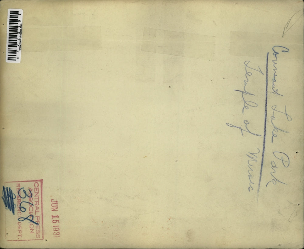 1931 Press Photo Covent Lake Park Temple of Music