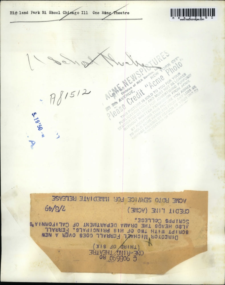 1949 Press Photo Director Michael Ferrall with Drama dept cripps College Cal