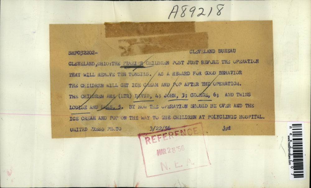 1956 Press Photo Cleveland Ohio Dave, John, Geo, Louise & Lois Frazier