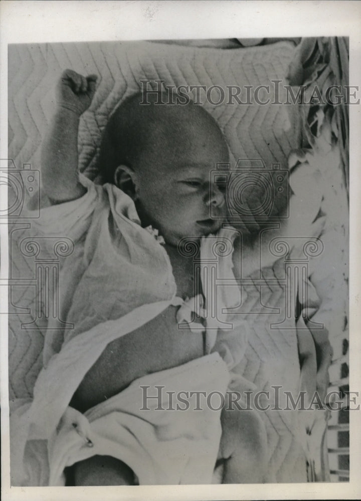 1937 Press Photo Brian Hansel Aby 50 days old in Tulsa Okla.
