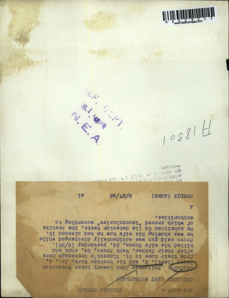 1948 Press Photo Chicago policeman John Lowery with Fred & Mark Prevo