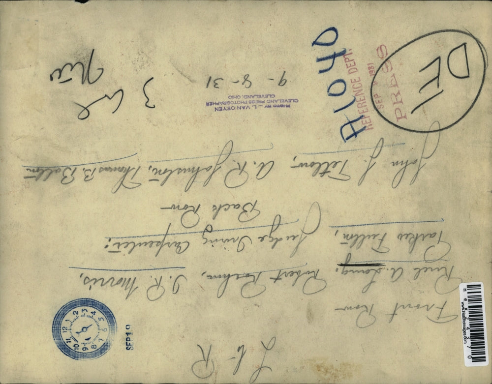 1931 Press Photo Front row: Rick A. Lang, Robert Rochan, J.R. Morris, Parker