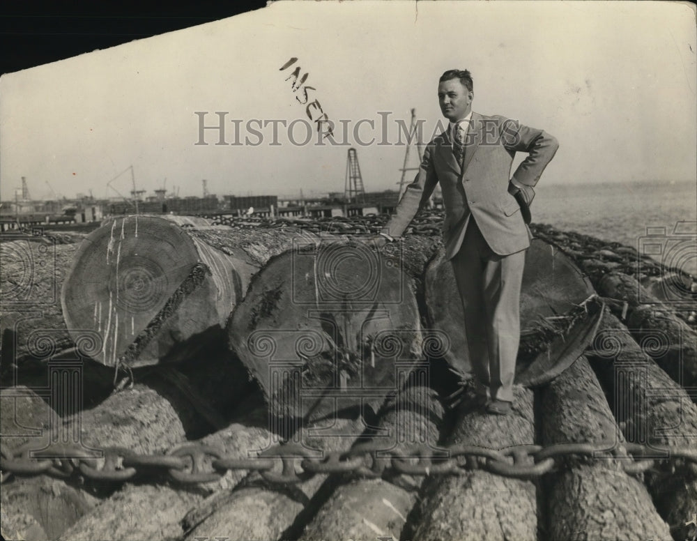1926 Press Photo Lumber Dickload and large Hains