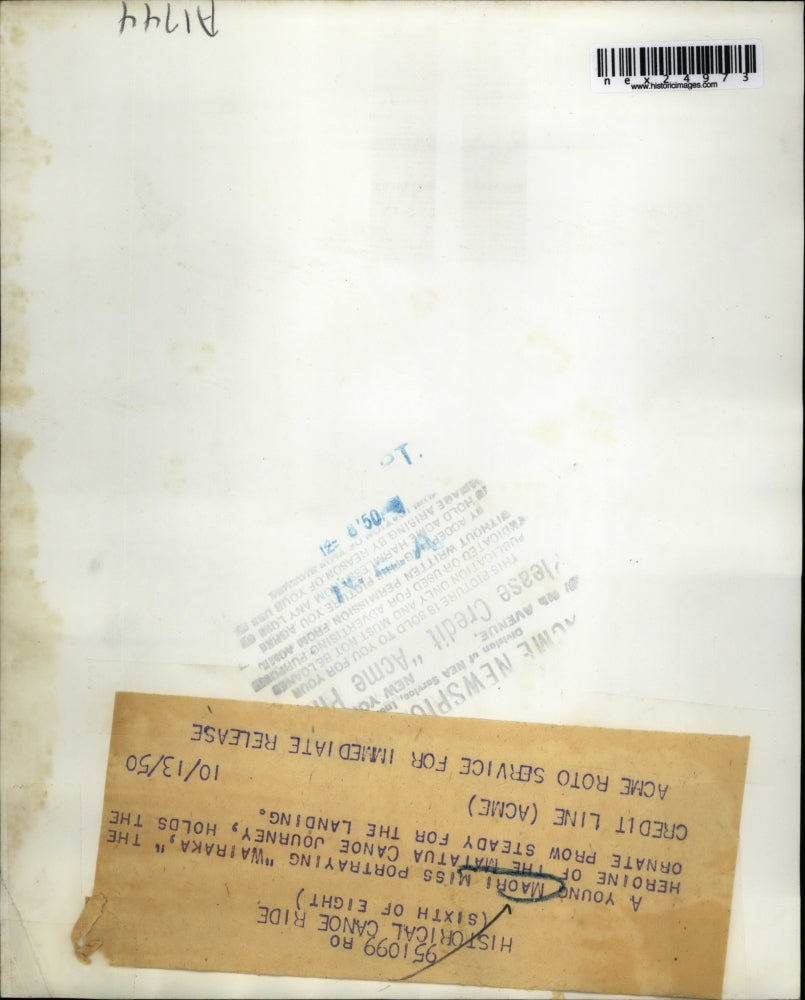 1950 Press Photo Maori Miss Portrays Wairaka Heroine Canoe Journey